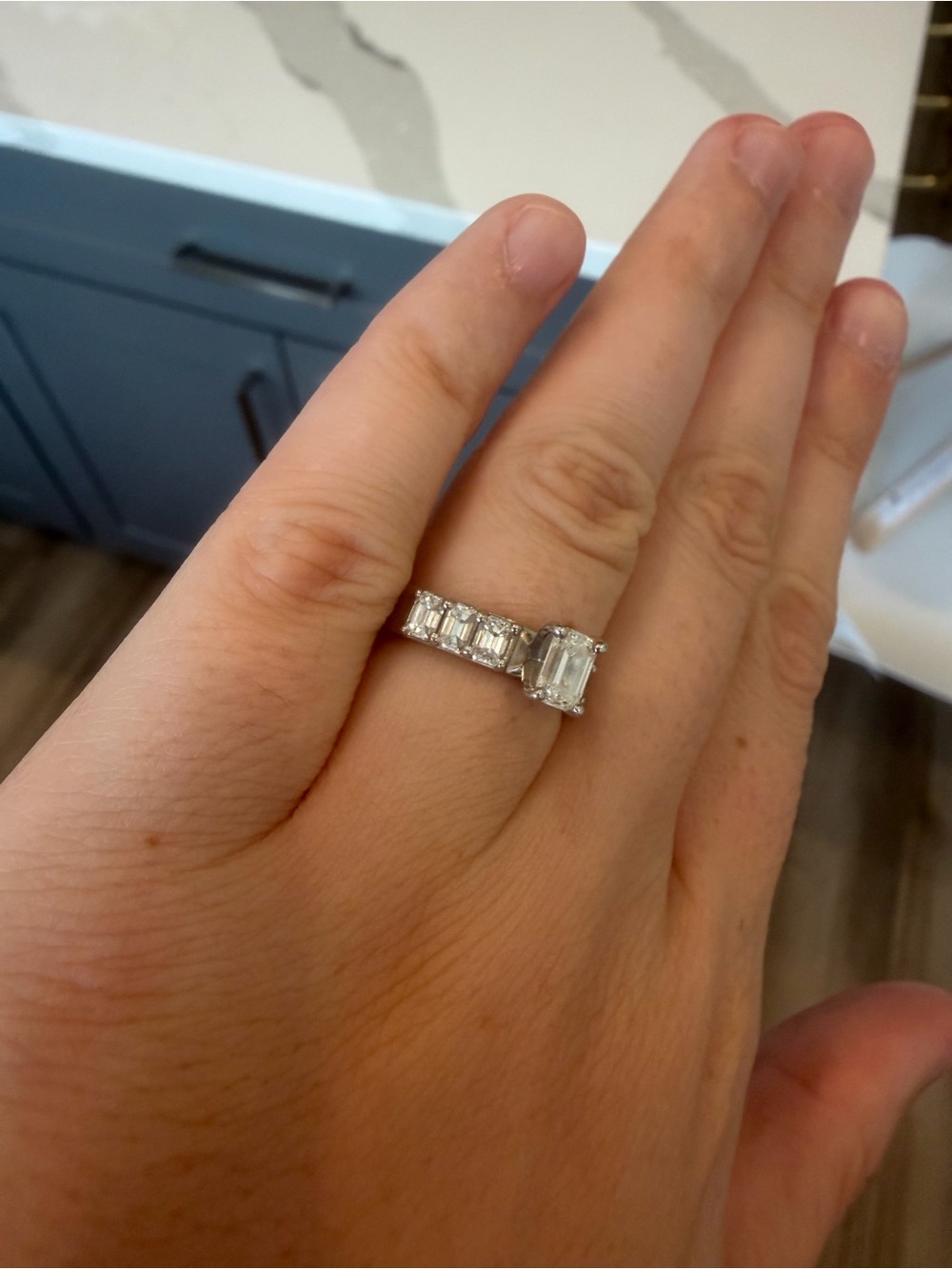 Women's platinum diamond ring - Clear - Picture 4 of 7